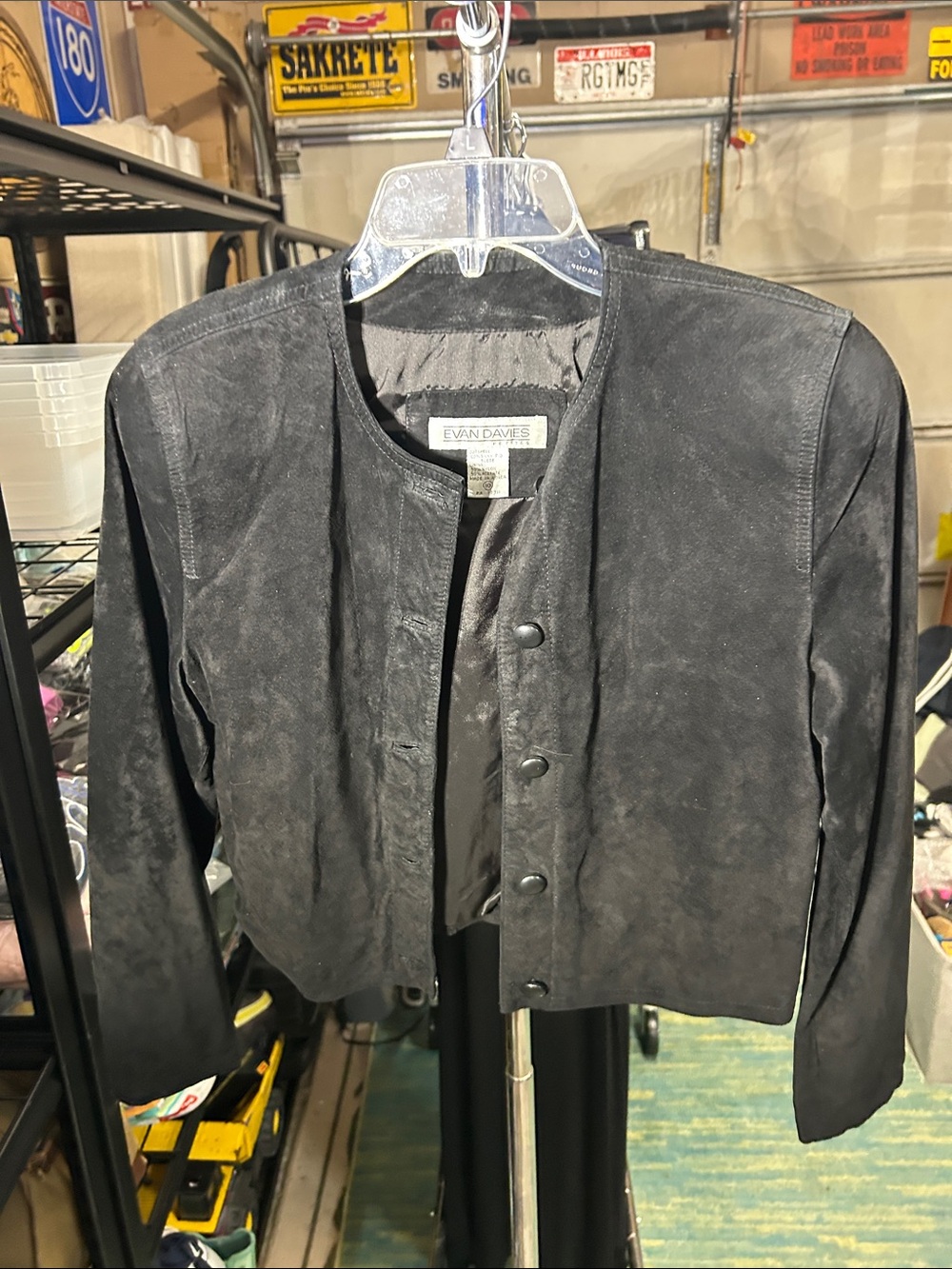 Evan Davies Women's Black Suede Button-Front Jacket